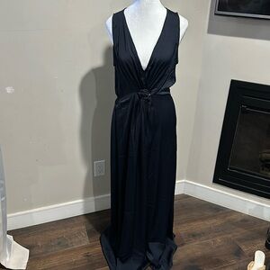 NWT Grade and Gather sz small navy v neck maxi dress